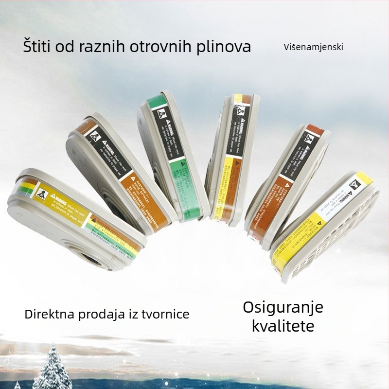Maska za plin s filtrom aktivnog ugljena, modeli 6001/6002/6004, kompatibilna s 6200