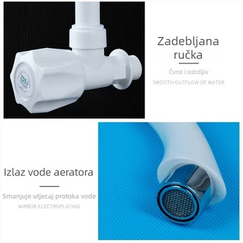 Zidni kuhinjski faucet s hladnom vodom, okretan, površinska ugradnja za sudoper i balkonski mop sudoper