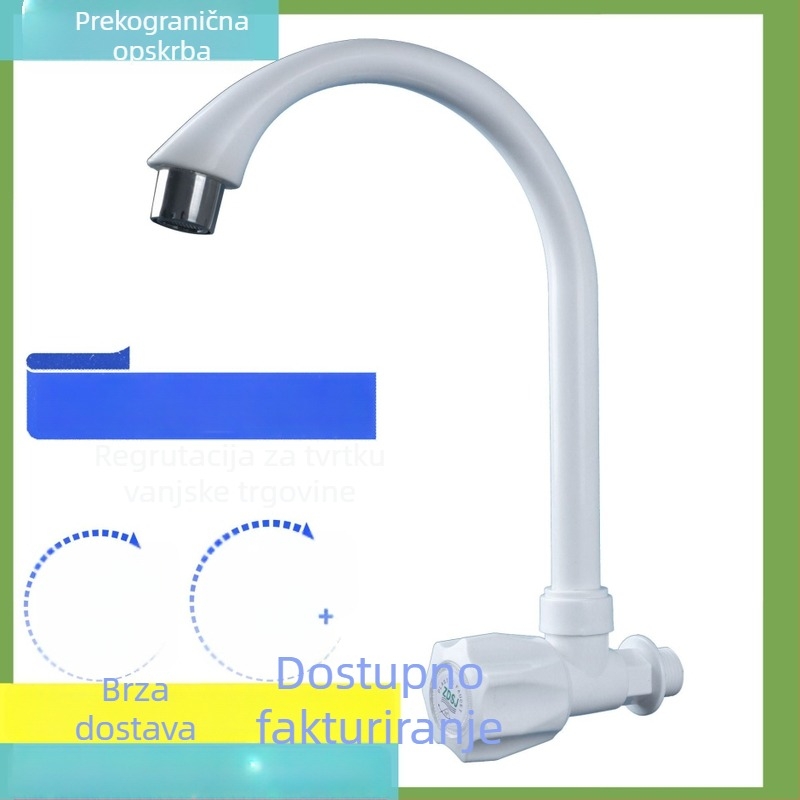 Zidni kuhinjski faucet s hladnom vodom, okretan, površinska ugradnja za sudoper i balkonski mop sudoper