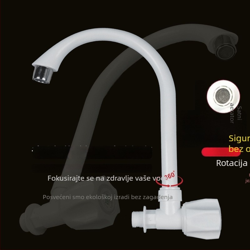 Zidni kuhinjski faucet s hladnom vodom, okretan, površinska ugradnja za sudoper i balkonski mop sudoper