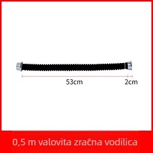 Dawei cijev za disanje za masku za plin, valovita cijev od prirodnog kaučuka, duljine 0,5/5/10 m