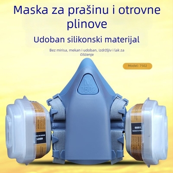 7502 Silikonska KN95 maska s filtrom za prašinu, bojanje, zavarivanje i pesticide u kemijskoj industriji