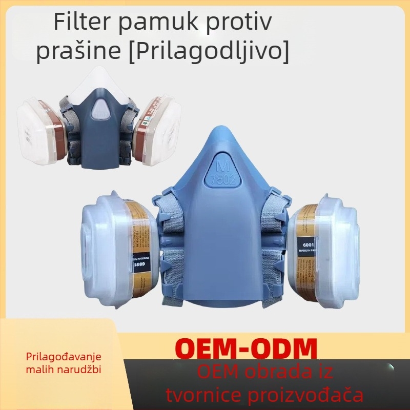 7502 Silikonska KN95 maska s filtrom za prašinu, bojanje, zavarivanje i pesticide u kemijskoj industriji