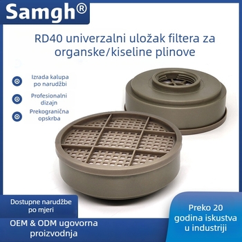 RD40 kutija filtra za masku – organski vapori, kiseli plinovi i pesticidi