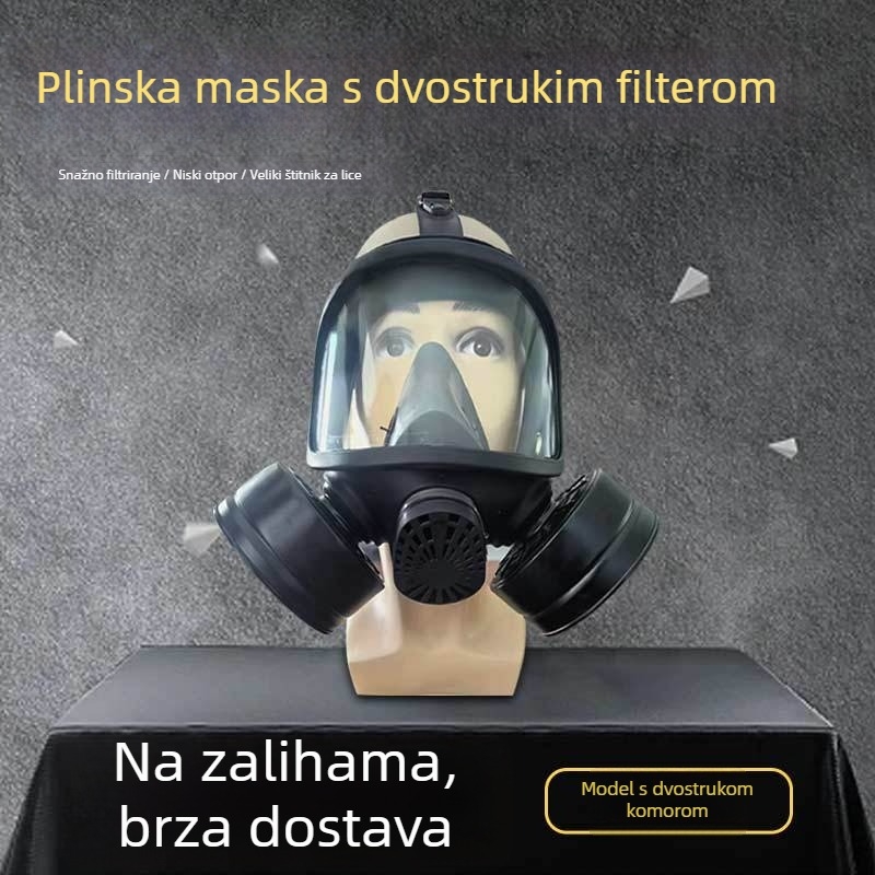 Gas maska s dvostrukim filtrom aktivnog ugljena za prskanje boje i industrijsku zaštitu