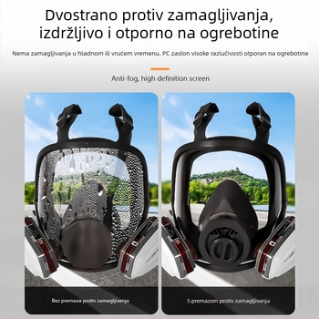 Potpuna zatvorena maska za zaštitu od toksičnih plinova, prašine i dima, pogodna za bojanje sprejem