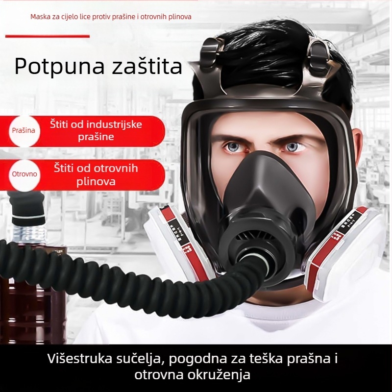 Potpuna zatvorena maska za zaštitu od toksičnih plinova, prašine i dima, pogodna za bojanje sprejem