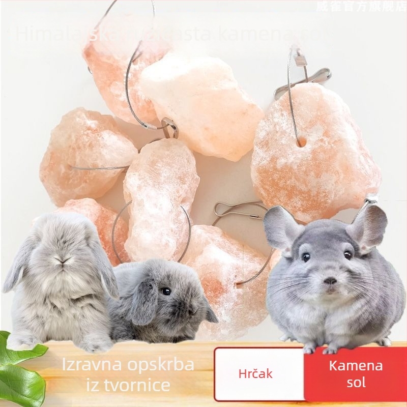 Himalajska solna pločica za hrčke s ružnim liznim solom — za grickanje, minerale i tragove elemenata za hrčke, ježe, veverice i zečeve