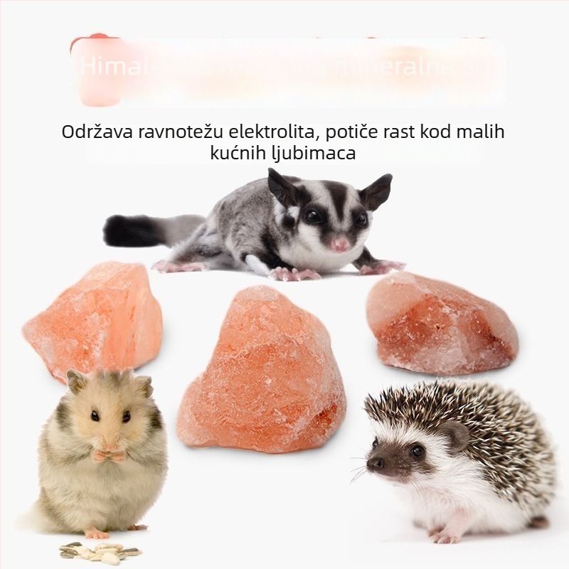 Himalajska solna pločica za hrčke s ružnim liznim solom — za grickanje, minerale i tragove elemenata za hrčke, ježe, veverice i zečeve
