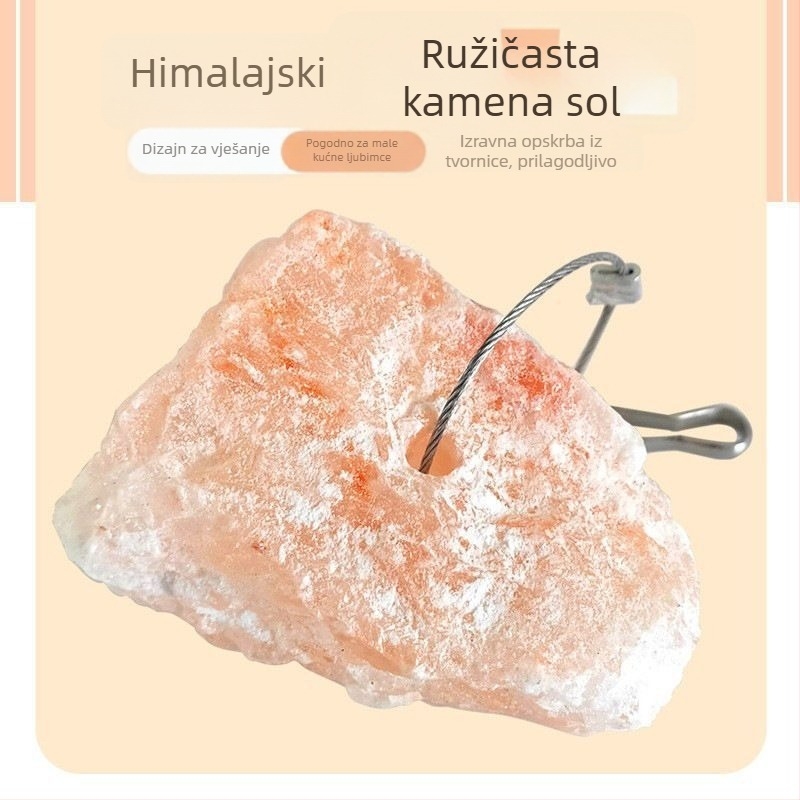 Himalajska solna pločica za hrčke s ružnim liznim solom — za grickanje, minerale i tragove elemenata za hrčke, ježe, veverice i zečeve