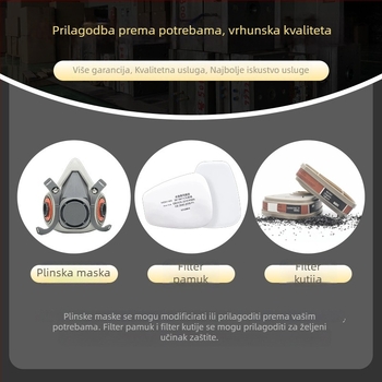 Gas maska 6200 s prilagodbom i modifikacijom kalupa, filtriranje otrovnih plinova