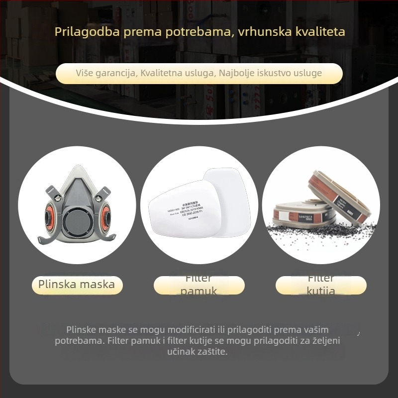 Gas maska 6200 s prilagodbom i modifikacijom kalupa, filtriranje otrovnih plinova