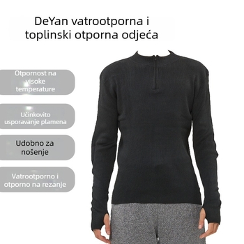 Crni Deyan kombinezon, otporan na visoke temperature i protupožarni, za trkaće i vatrogasne potrebe, s zaštitnim rukavicama, radno odijelo