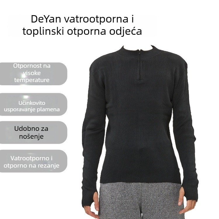 Crni Deyan kombinezon, otporan na visoke temperature i protupožarni, za trkaće i vatrogasne potrebe, s zaštitnim rukavicama, radno odijelo