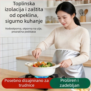 Pregača za kuhanje od aluminijske folije za trudnice, toplinska izolacija trbuha, zaštita od toplinskog zračenja i opeklina, otporna na masnoće