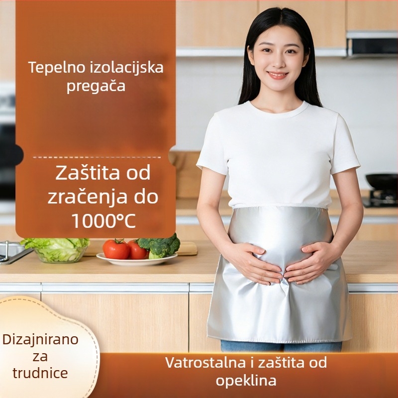 Pregača za kuhanje od aluminijske folije za trudnice, toplinska izolacija trbuha, zaštita od toplinskog zračenja i opeklina, otporna na masnoće