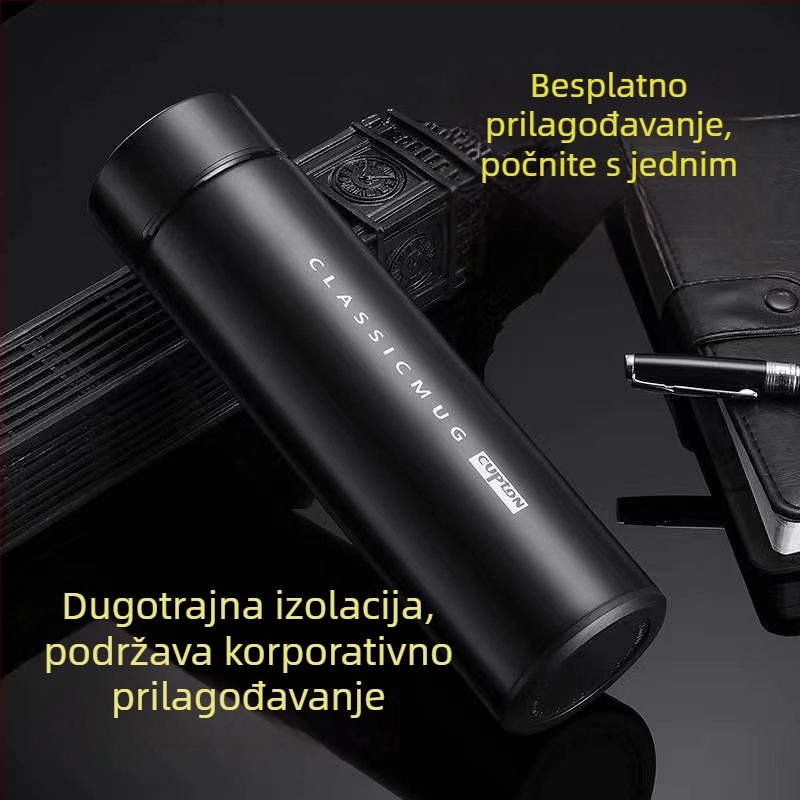 Inteligentna termos šalica za studente, vrhunski dizajn, mjerenje temperature, velik kapacitet, nehrđajući čelik 304, za poslovni automobil