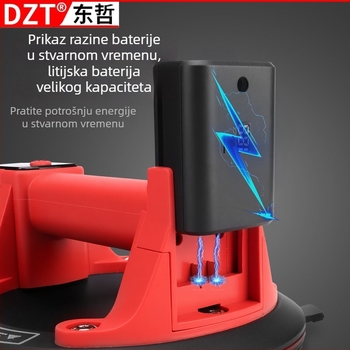 Električna vakuumska dizalica za pločice s automatskim dopunjavanjem zraka, snažan vakuum za staklo i velike podne pločice, teški vakuumski podizač