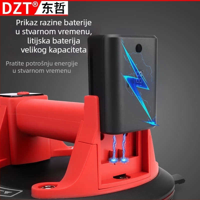 Električna vakuumska dizalica za pločice s automatskim dopunjavanjem zraka, snažan vakuum za staklo i velike podne pločice, teški vakuumski podizač
