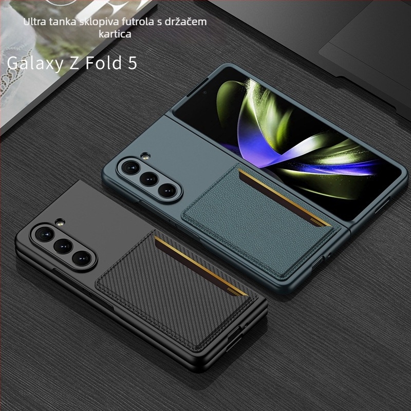 Kućište Samsung Galaxy Z Fold5 s držačem kartica, matni TPU, sklopivi novčanik zaštitni poklopac