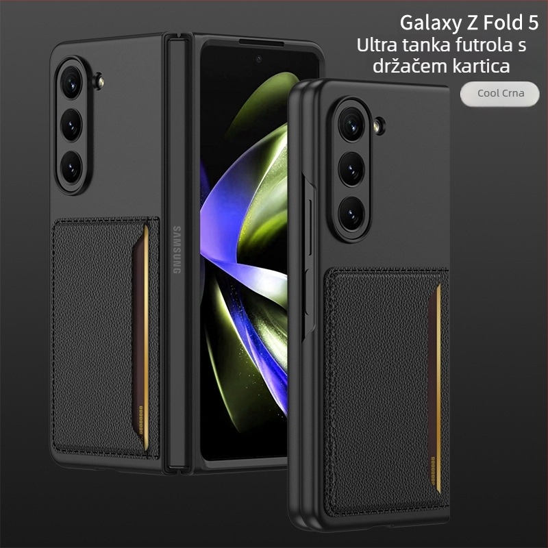 Kućište Samsung Galaxy Z Fold5 s držačem kartica, matni TPU, sklopivi novčanik zaštitni poklopac