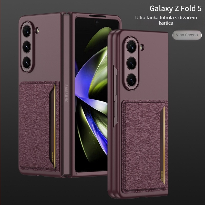 Kućište Samsung Galaxy Z Fold5 s držačem kartica, matni TPU, sklopivi novčanik zaštitni poklopac