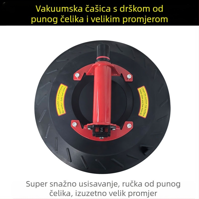 Usisna čašica za staklene pločice, ekstra veliki promjer, teška nosivost, ručna pumpa