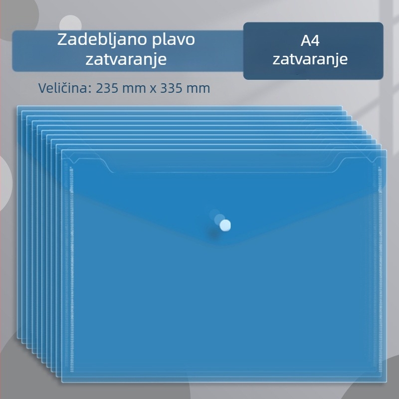 Deli 8308 prozirna A4 džep za dokumente sa zatvaračem na kopču, za ispite i dokumente, plastična, velika kapaciteta.
