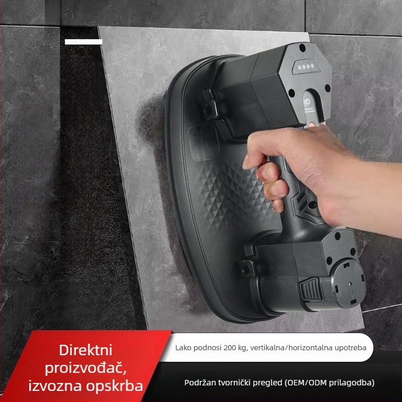 Longben baterijski vakuumski podizač za prijenos stakla, pločica i mramora – snažno prianjanje, dimenzije 300 × 180 mm