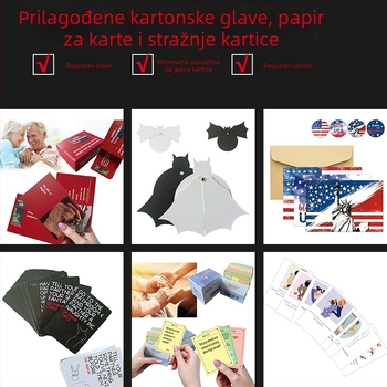 Prilagođene kartice na engleskom i ruskom jeziku za prekogranično tiskanje kartica, stolne igre i party igre