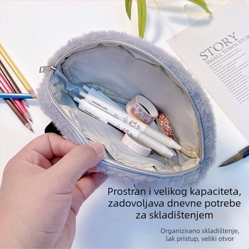 Plišani neseser za olovke s roztomilim likovima iz animea, velik kapacitet