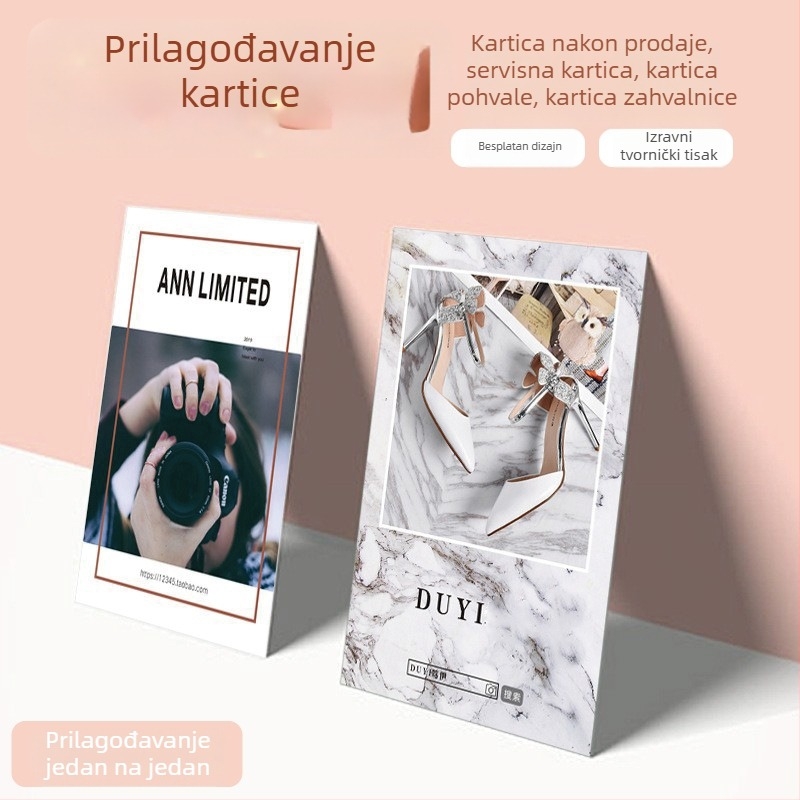 Karta usluge nakon prodaje i zahvala na premazanom papiru s četiri boje tiska