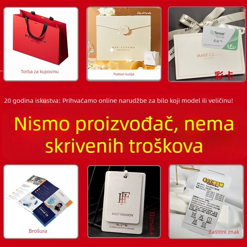 Prilagođene male porcije pozitivnih recenzija, kartica za postprodajnu uslugu, etikete za čarape, božićne etikete, Kraft papir, tiskanje uz popust, darovi s nosivom oklopom