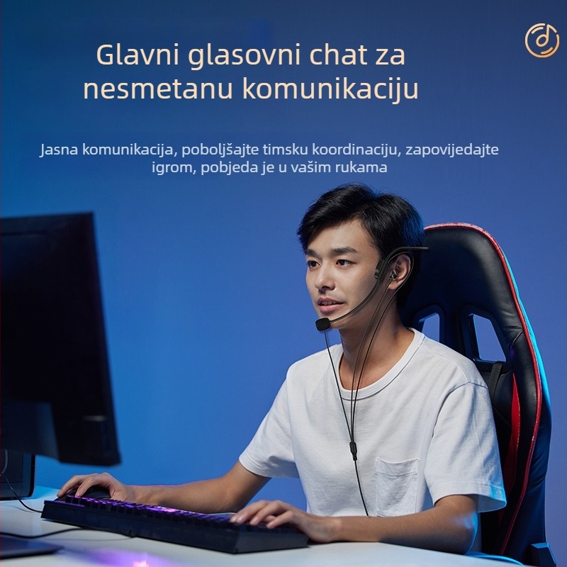 Nova žična gaming slušalica s 3,5 mm konektorom, univerzalna kompatibilnost s mobitelom i PC-jem, integrirani monitor mikrofona, udobnost za dulje nošenje