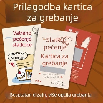 Tisak kartica za grebanje za slastičarne — prilagođene desertne kartice