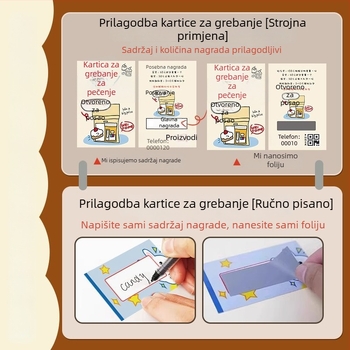 Tisak kartica za grebanje za slastičarne — prilagođene desertne kartice