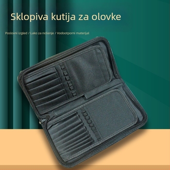 Torba za četke s 15 pretinaca i zatvaračem, za šminku i tetovažne alate, uspravni nosač, prijenosna torbica za četke za šminku i uljnu sliku