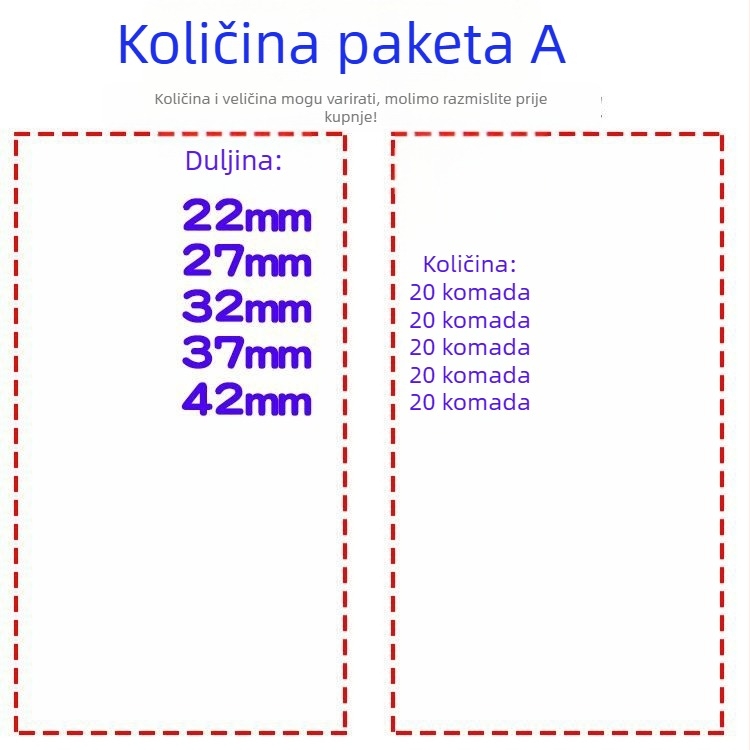 Set čavlji visoke čvrstoće: za zidove, za vješivanje slika, reklamni čavli, cementni čavli, 62 mm za pištolj