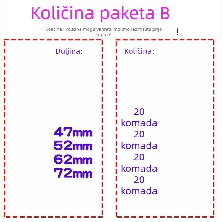 Set čavlji visoke čvrstoće: za zidove, za vješivanje slika, reklamni čavli, cementni čavli, 62 mm za pištolj