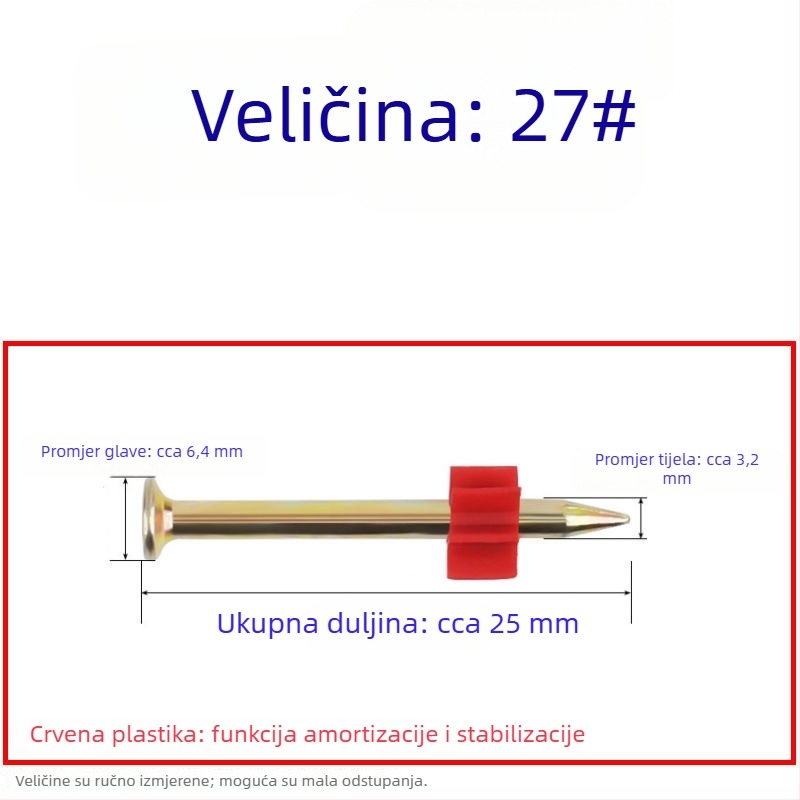Set čavlji visoke čvrstoće: za zidove, za vješivanje slika, reklamni čavli, cementni čavli, 62 mm za pištolj