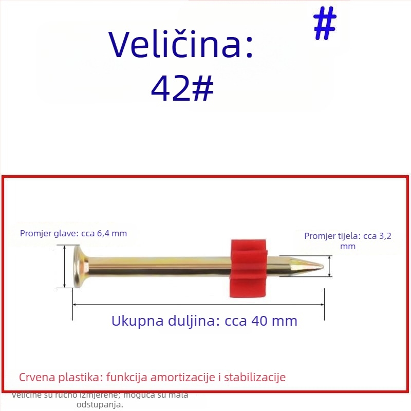 Set čavlji visoke čvrstoće: za zidove, za vješivanje slika, reklamni čavli, cementni čavli, 62 mm za pištolj
