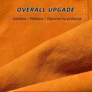 Dvostruko slojna kožna pregača za zavarivanje, otporna na iskru i plamen