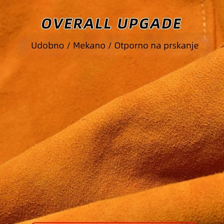 Dvostruko slojna kožna pregača za zavarivanje, otporna na iskru i plamen