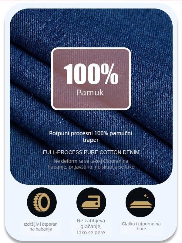 Muški pamukni radni komplet s reflektirajućim trakama, otporan na habanje i prljavštinu, dugi rukav, denim zaštitni komplet za zavarivanje