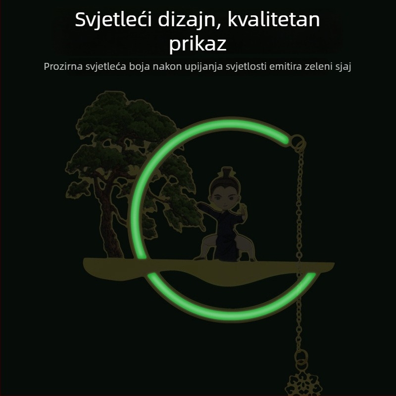 Kreativna metalna knjižna oznaka sa svjetlećim Tai Chi izrezom u antičkom stilu, poklon za učenike i nastavnike
