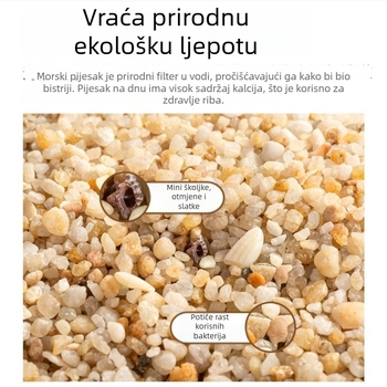 Prirodni morski pijesak kao podloga za akvarije, podloga za vodene biljke, stanište za kornjače i krabe