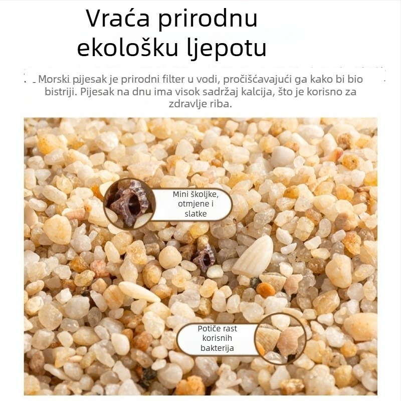 Prirodni morski pijesak kao podloga za akvarije, podloga za vodene biljke, stanište za kornjače i krabe