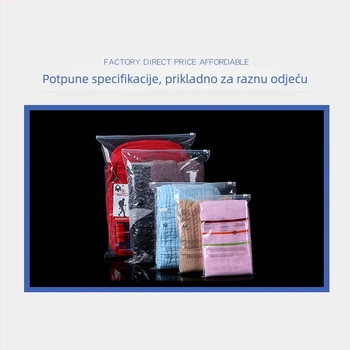 Prozirna PE vrećica za odjeću s otisnutim upozoravajućim tekstom