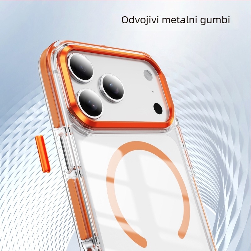Dvobojni iridizirajući magnetski prsten za futrolu iPhone 15/16/17 Pro, magnetsko punjenje, otpornost na padove