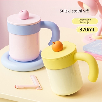 Prilagodljive termos šalice od 316 otpornih čelika, tisk logotipa, elegantne uredske šalice za kavu za žene, 370 ml